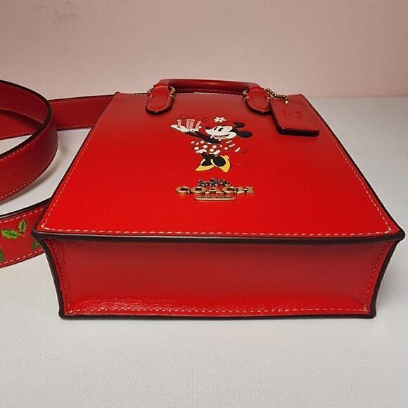 NWT Coach CN022 Disney X Coach North South Mini Tote w Minnie Mouse Electric Red - Picture 5 of 6